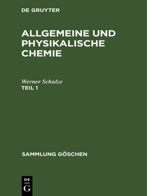 cover image of Allgemeine und physikalische Chemie. Teil 1